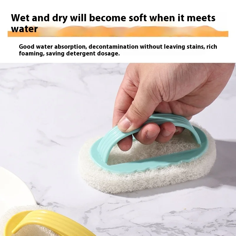 Kitchen Cleaning Brush Short Handle Pan Pot Sponge Brush Multifunctional Plate Bowl Dish Washing Brushes Stain Removal Tools