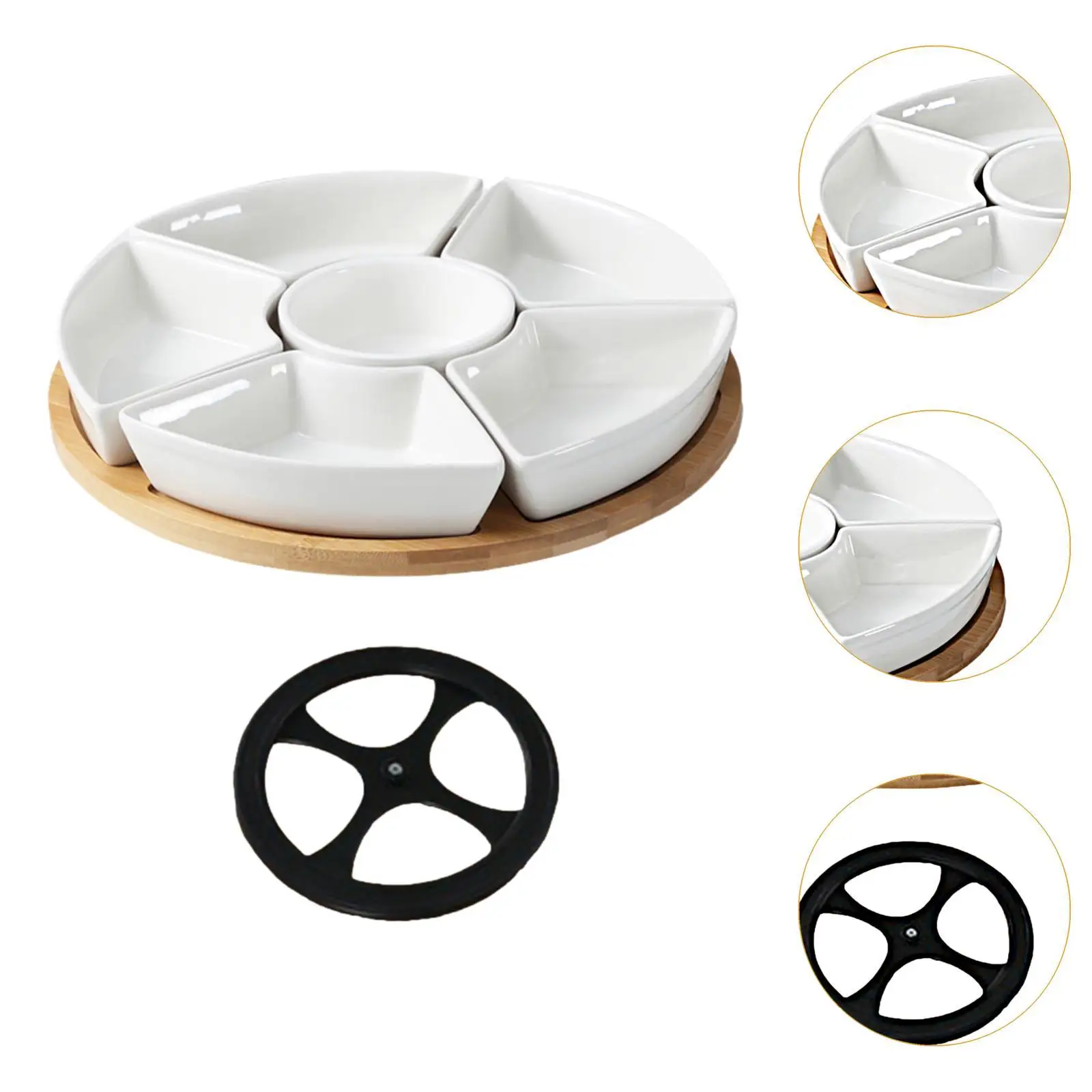 Divided Serving Dishes Ceramic Appetizer Sectional Dish for Restaurant Fruit