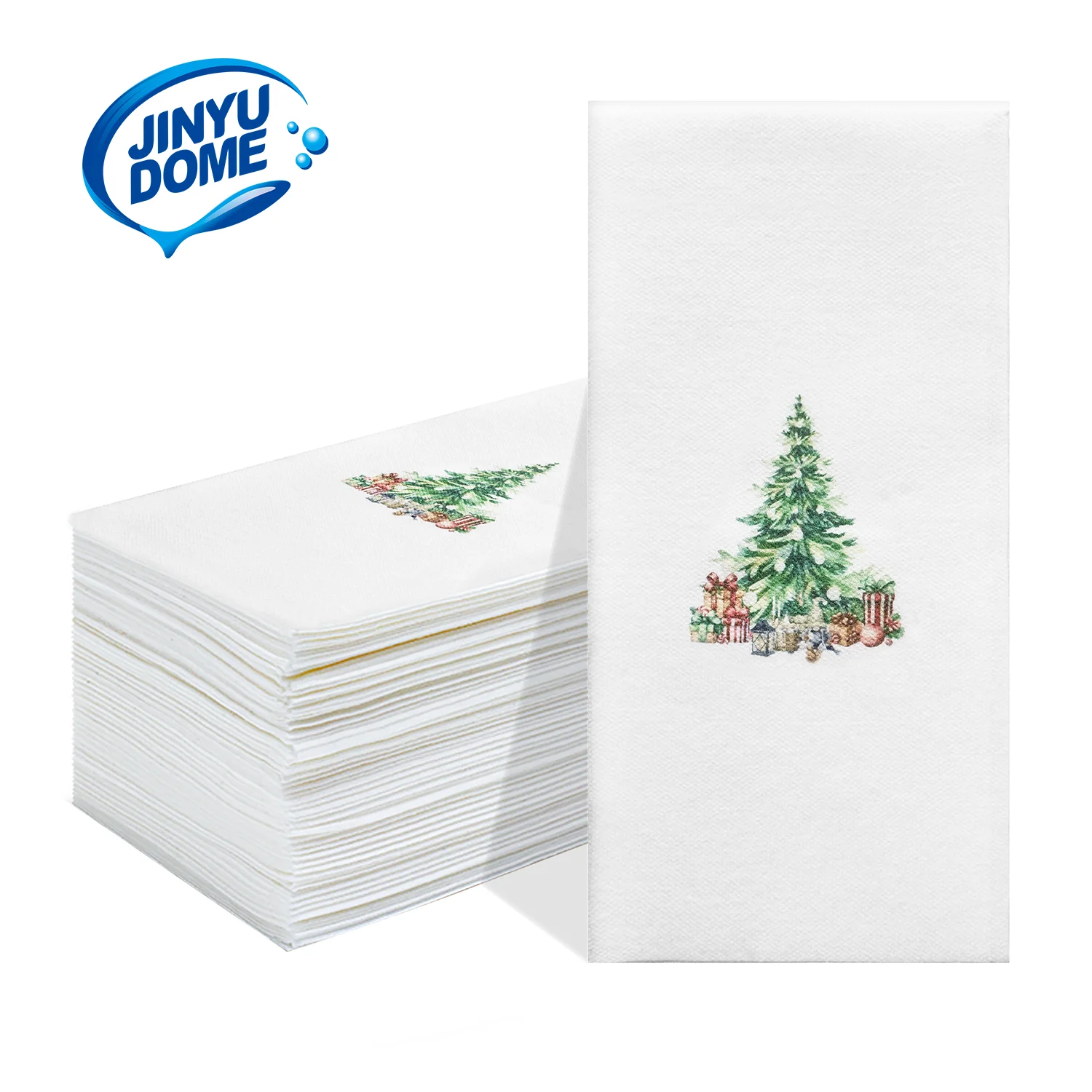 25/50Pcs Disposable Dinner Napkins Linen-Feel Christmas Tree Design for Holiday Family Parties Christmas Party Gift Towels
