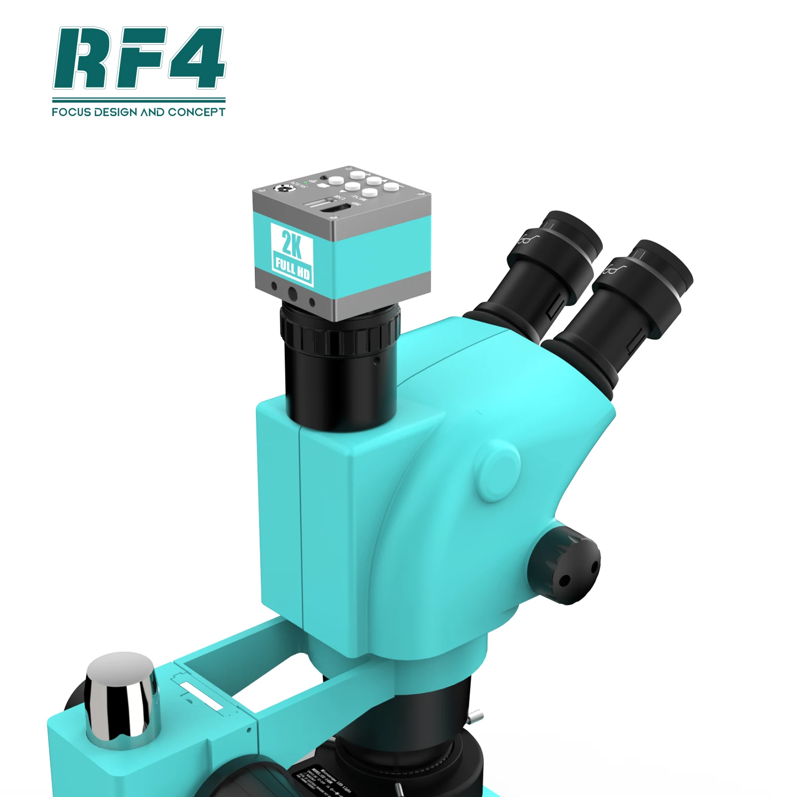 RF4 HDMI 6.5X-65X three eye microscope 2K camera aluminum alloy large base LCD circuit welding continuous zoom RF6565TVD2-2KC2