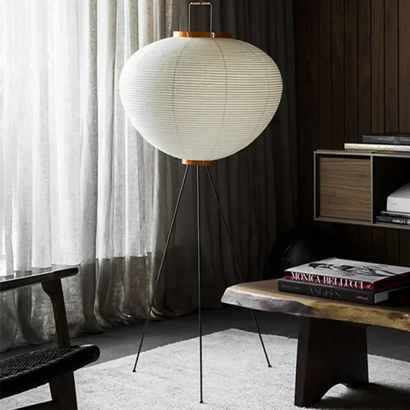 Japanese Noguchi Rice Paper Floor Lamp White Minimalist LED Desktop Decoration Lamp Villa Art Triangle Floor Lamp