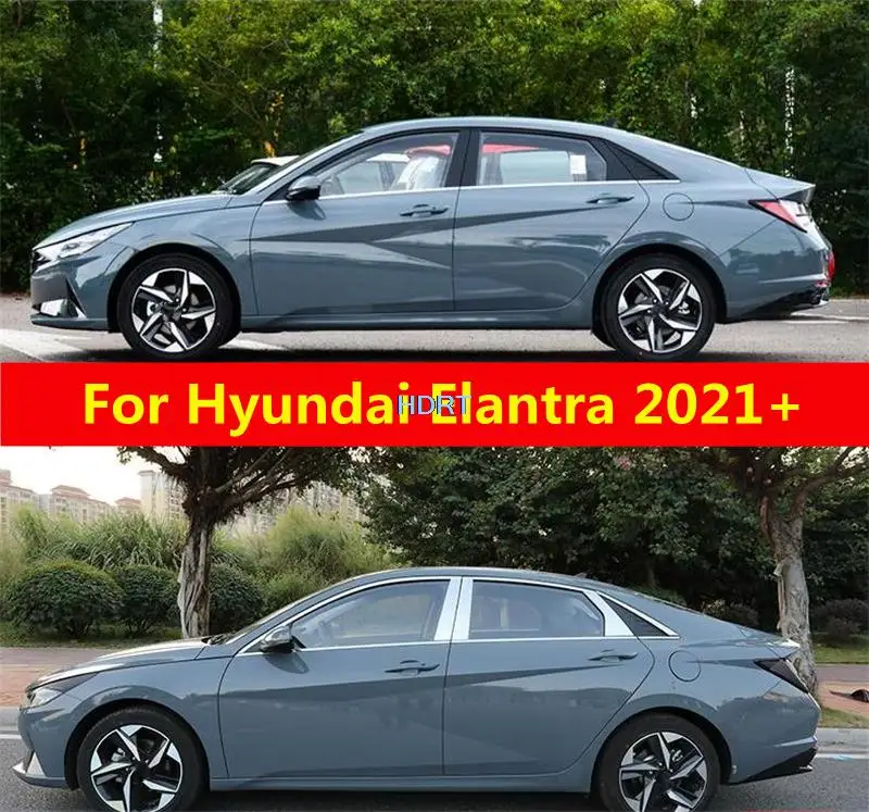 

For Hyundai Elantra Lantra Avante 2021+ Car Pillar Decorative Sticker Door Window Moulding Trim Strip Cover Exterior Accessories