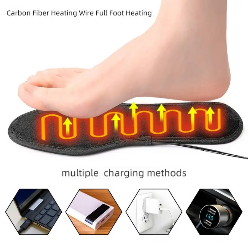 USB Heated Shoe Insoles Electric Foot Warming Pad Feet Warmer Sock Pad Mat Winter Outdoor Sports Heating Insole Winter Warm