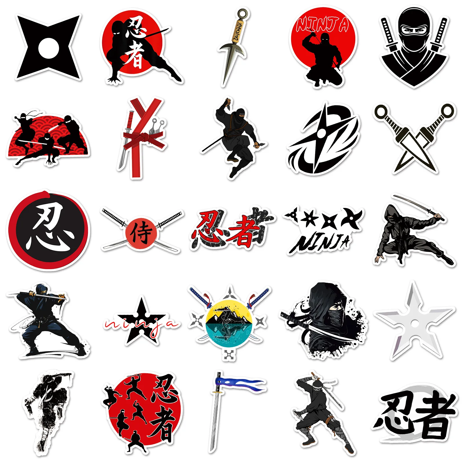 50pcs Ninja Cartoon Series Graffiti Stickers Suitable for Helmet Desktop Wall Decoration DIY Sticker Pack with Storage Box