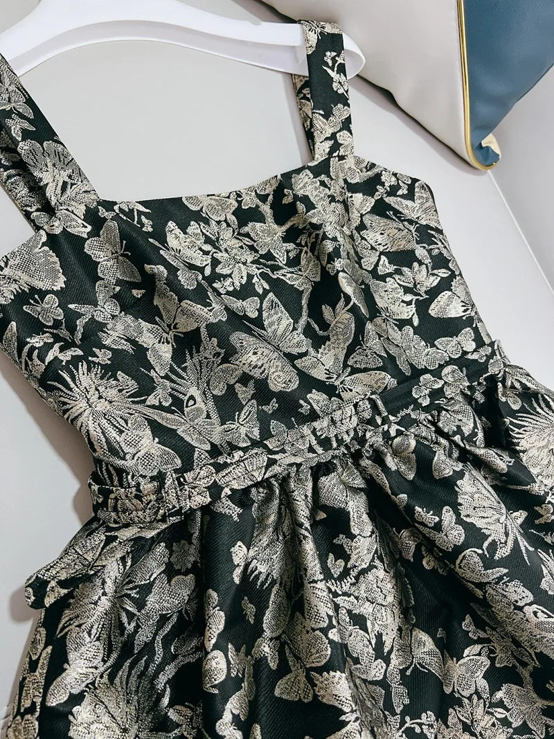 Abito da sera lungo di lusso con cinturino ricamato retrò Court Sle per giovani donne ricche Ele Aosphere Dr