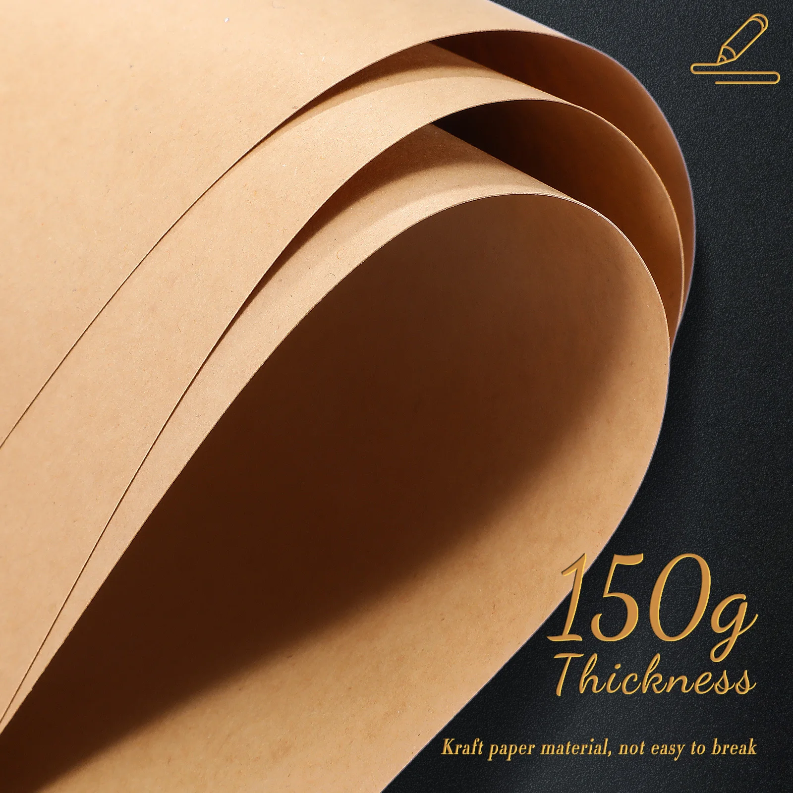 100 قطعة من ورق الكرافت 150gsm صفائح سميكة بنية لدعوات سكرابوكينغ مشاريع حرفية يدوية الصنع ذاتية الصنع