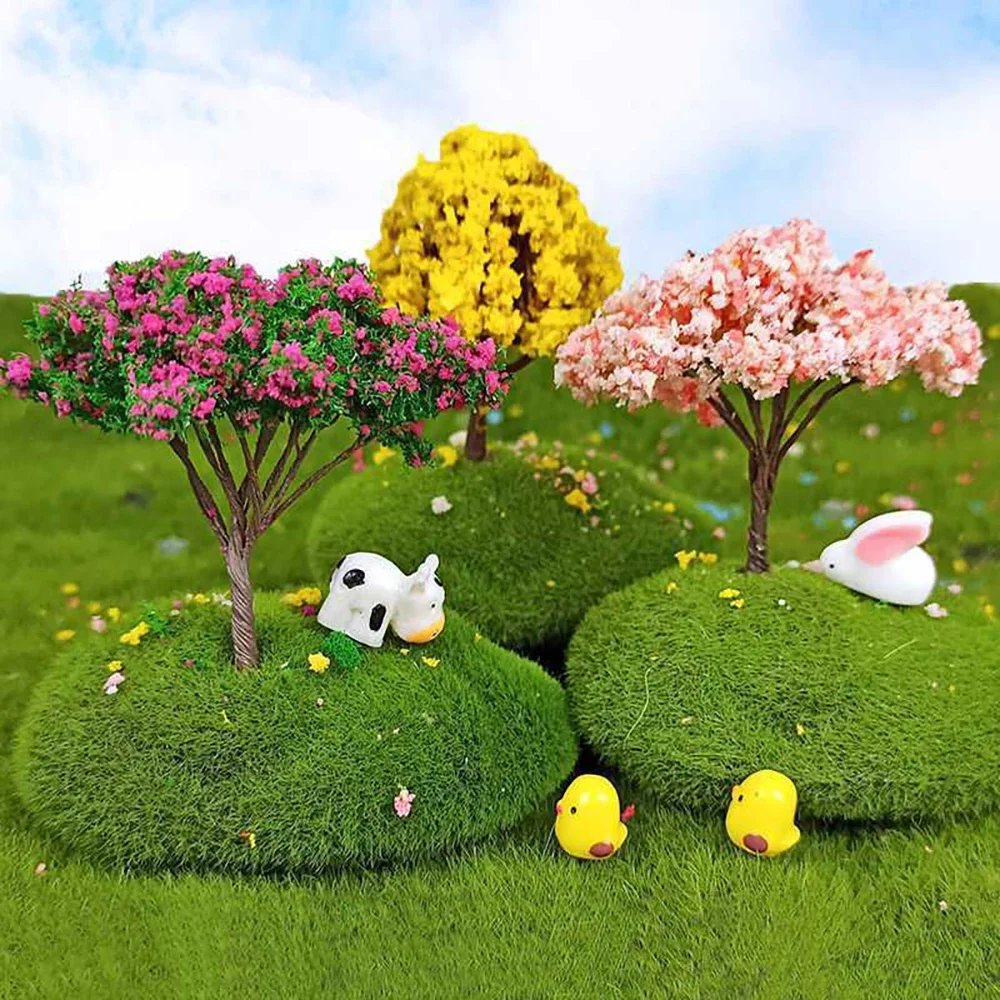 Mini Simulation Trees Landscape Sakura Miniatures Kawaii Micro Figurines for Garden Kawaii Cherry Desk Home Decoration