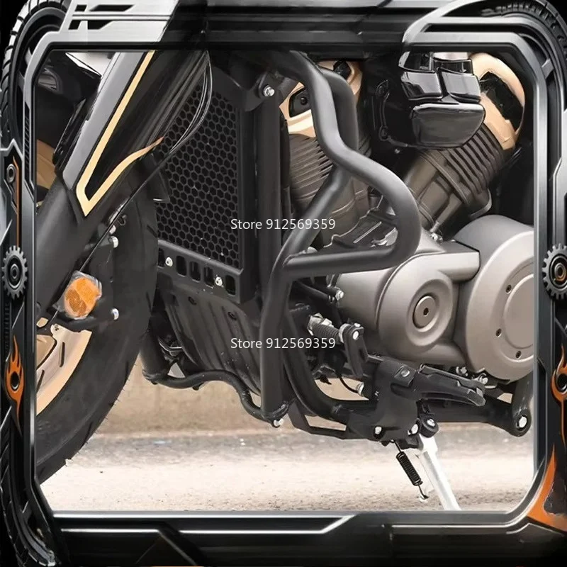 Black Motorcycle Accessories Engine Guard Anti-Fall Crash Bars Bumper Body Frame Protector Kit For Benda Rock 250 Chinchilla 250
