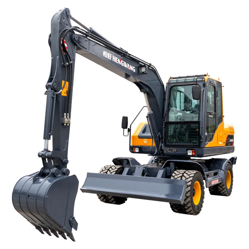 Sales Wheeled Excavator 9 Tons Heavy Machinery Equipment Diesel Backhoe Excavator Construction Trenching Support Customization