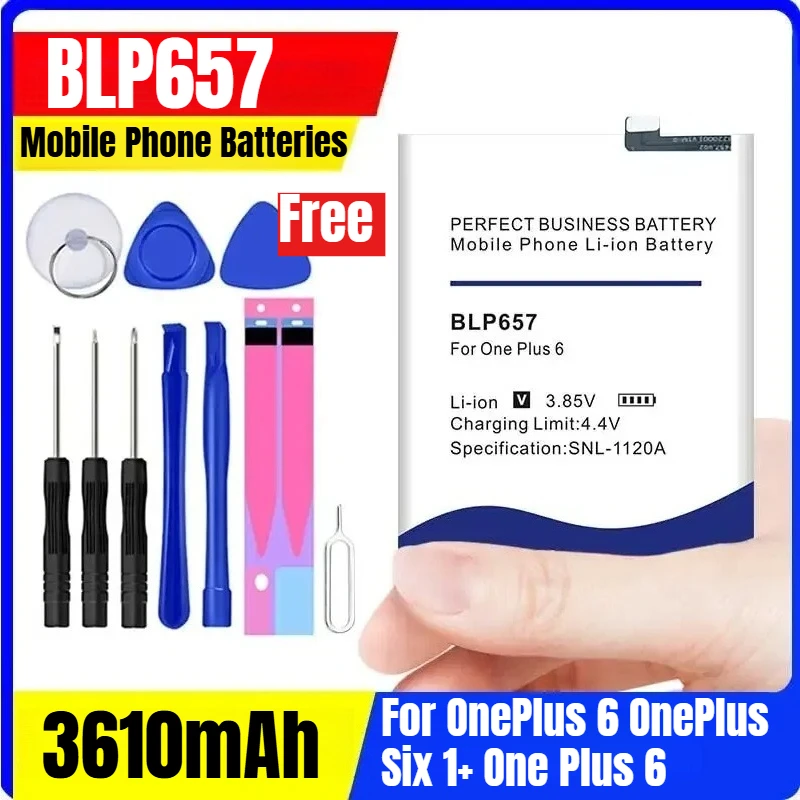 

New 3610mAh BLP657 Mobile Phone Batteries for OnePlus 6 OnePlus Six 1+ One Plus 6