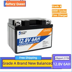 32700 Grade A Lifepo4 battery Pack 12.8V 6AH Rechargeable Battery Pack With BMS Lead Acid Replacement 50CC Motorcycle Scooter