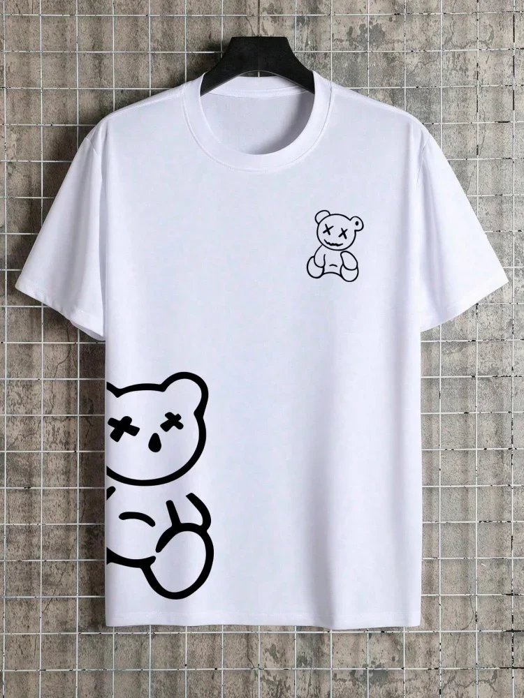 Sommer Herren Übergrößen Mode Anime T-Shirt Locker Geschnitten Kurzarm Atmungsaktives Gewebe Übergroßes Sport-Trikot Streetwear