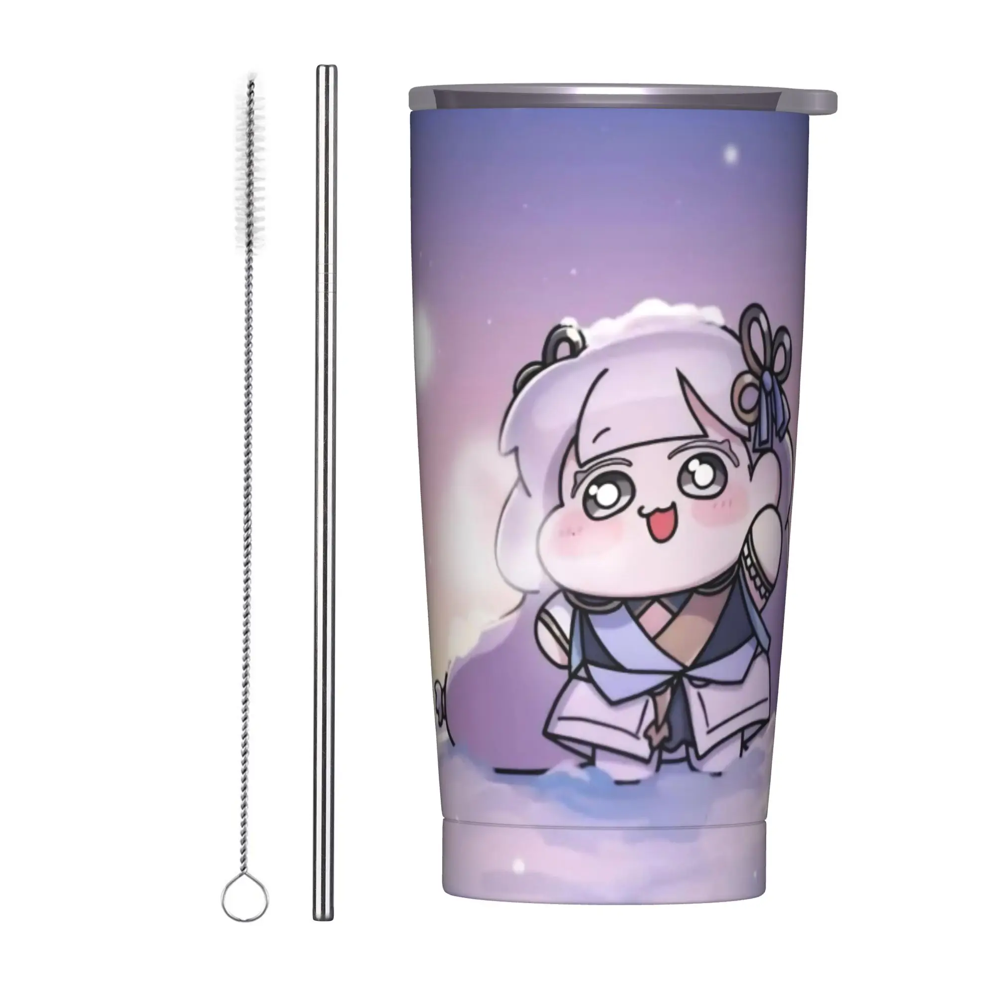 Trickcal C-Chibi Go Games Insulated Tumbler with Lid  Stainless Steel Thermal Mug Double Wall Car Bottle Cups 20oz