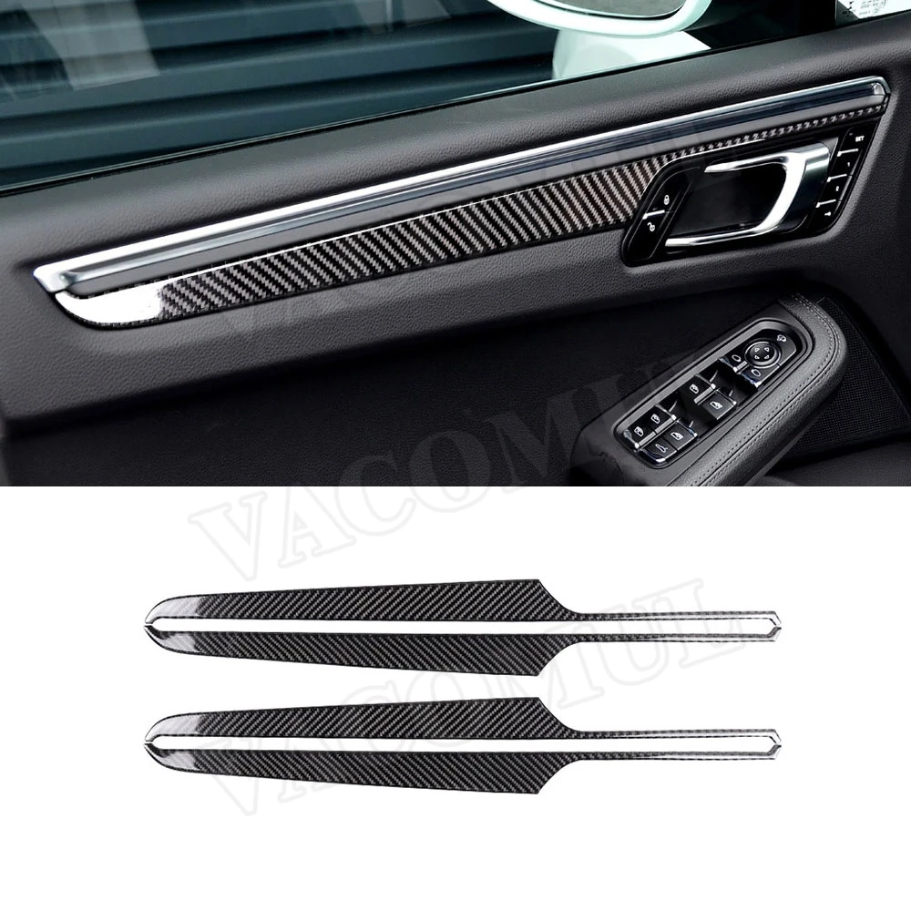 

VACOMUL Carbon Fiber Car Interior Door Panel Trim Strips Cover Stickers for Porsche Macan 2015-2018 Car Accessories