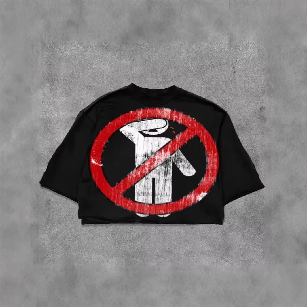 Freedom To Be Rich Graphics Cotton Cropped T-Shirts Men Y2K Summer Short Sleeves Vintage Oversize treetwea vintage t shirt