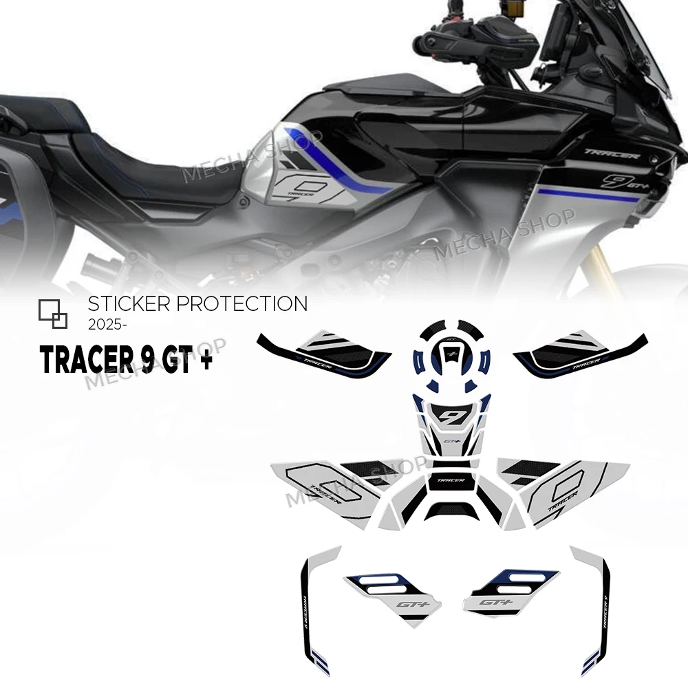 

Для Tracer 9 GT + Plus Tracer 9GT + 2025 комплект накладок на бак, защитная наклейка, наклейки на мотоцикл, 3D наклейка из эпоксидной смолы