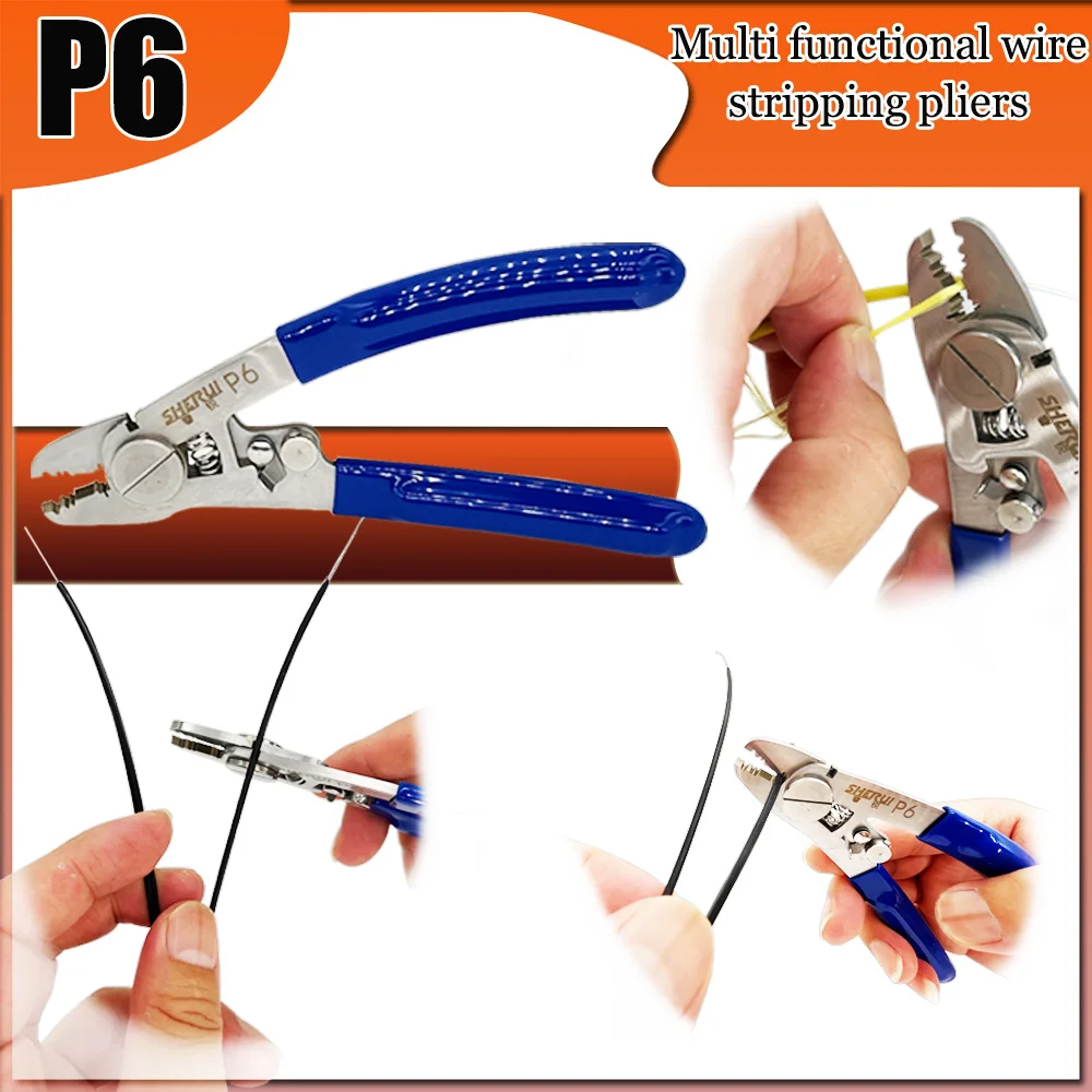 

Multi-function Fiber Jacket Stripper Pliers FTTH Fiber Optical Stainless Steel Miller Scissors Wire Sripper Cable Pliers Tool