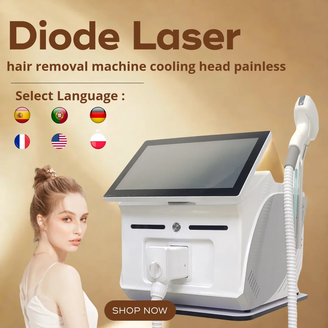 

808 Hair Removal 4 Wavelengths 755 1064 940 808nm Diode Laser Hair Removal Machine Freezing Point Painless Hair Removal Salon