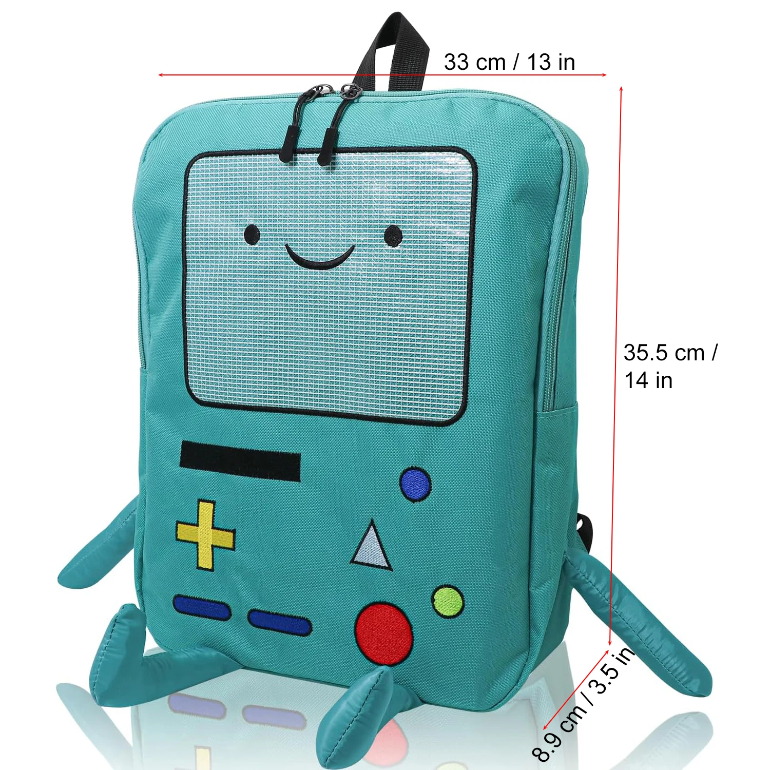 Adventure Time Anime 14 Inch Cute Cartoon Backpack Casual Travel Green Anime Bag Breathable Portable Lightweight