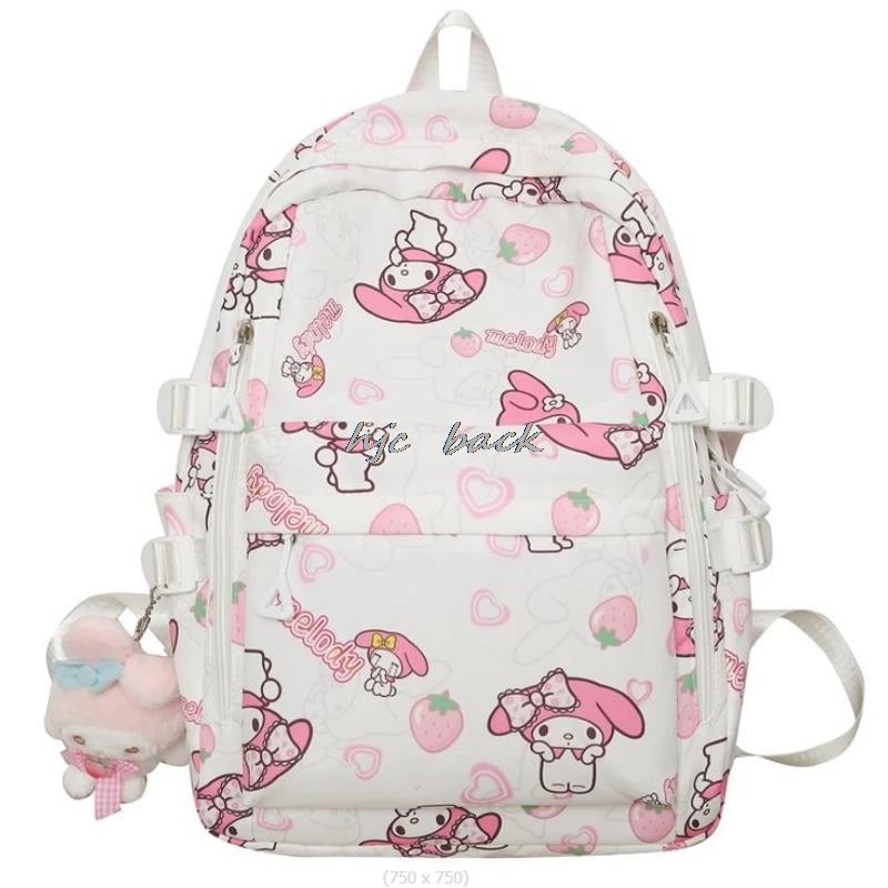 Interrupteur sac à dos Kuromi Melody pour adolescentes, cartable d'étudiant, personnalité, Hello Kitty, sac à dos mignon, grande capacité, sac décontracté