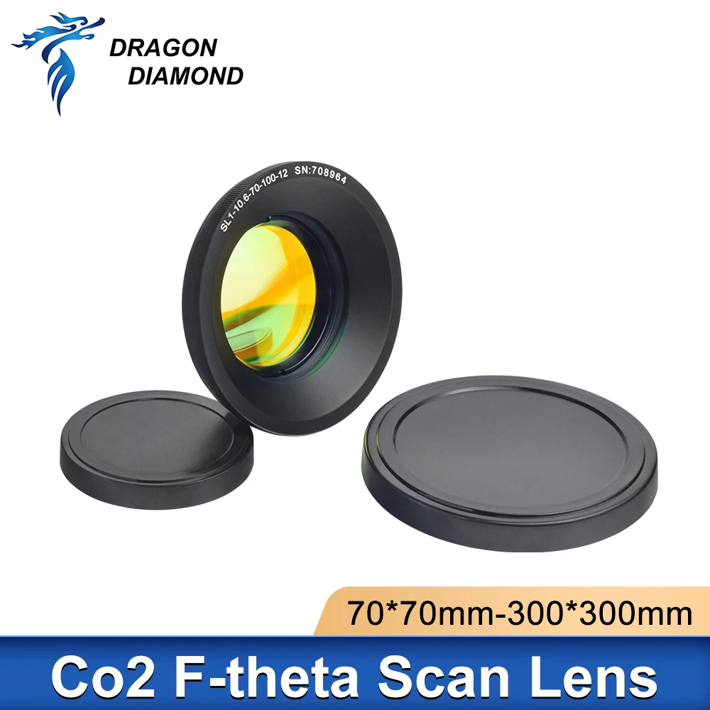 Co2 F-theta Scan Lens Field Lens 10.6um 10600nm 70*70mm-300*300mm FL100-450mm For YAG Optical Co2 Laser Marking Machine Parts