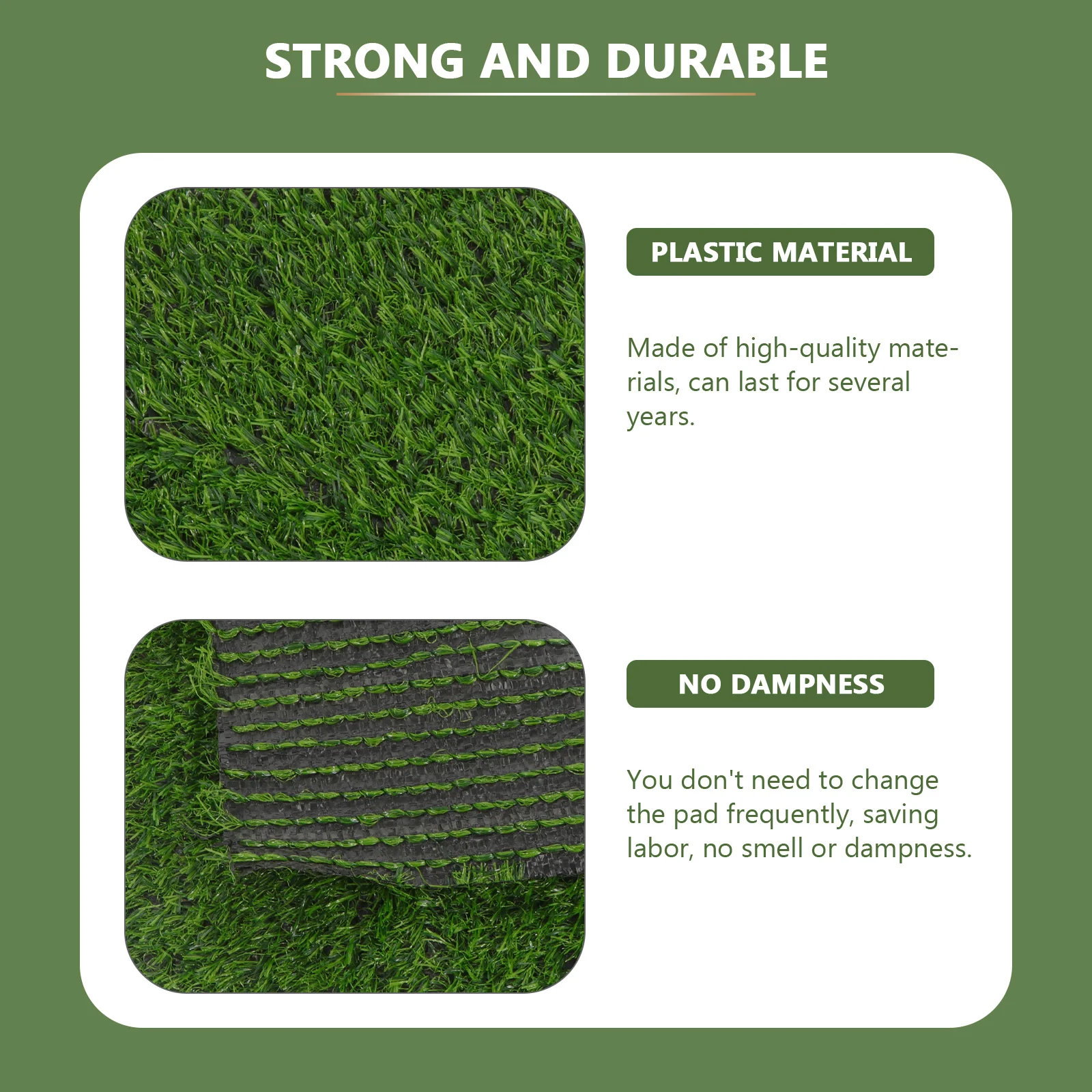 

3 Pcs Chicken Coop Bedding Artificial Grass Mat Nesting Box Pads Placemats Case Suitable for Most Sizes