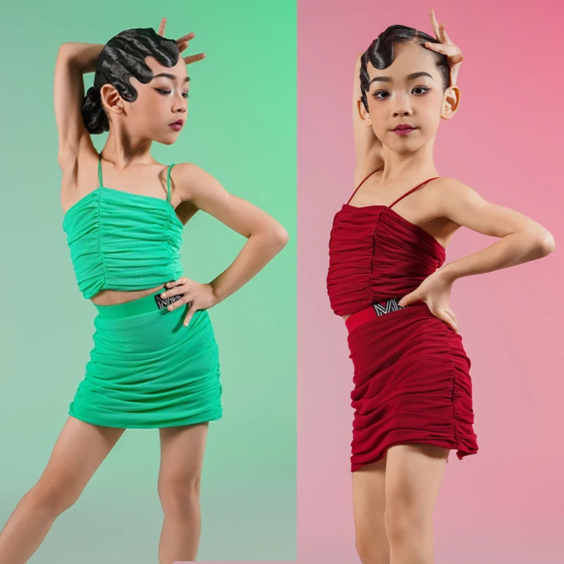 

Fashion Kids Performance Dancing Dresses Girls Samba Chacha Latin Dance Competition Suits Child Stage Dancing Clothes SL12801