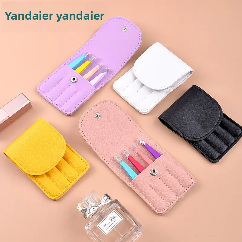 Kerstcadeau Schoonheidspincet 4-delige set van kleurrijke roestvrijstalen professionele wenkbrauwclip Valse wimper make-uptools