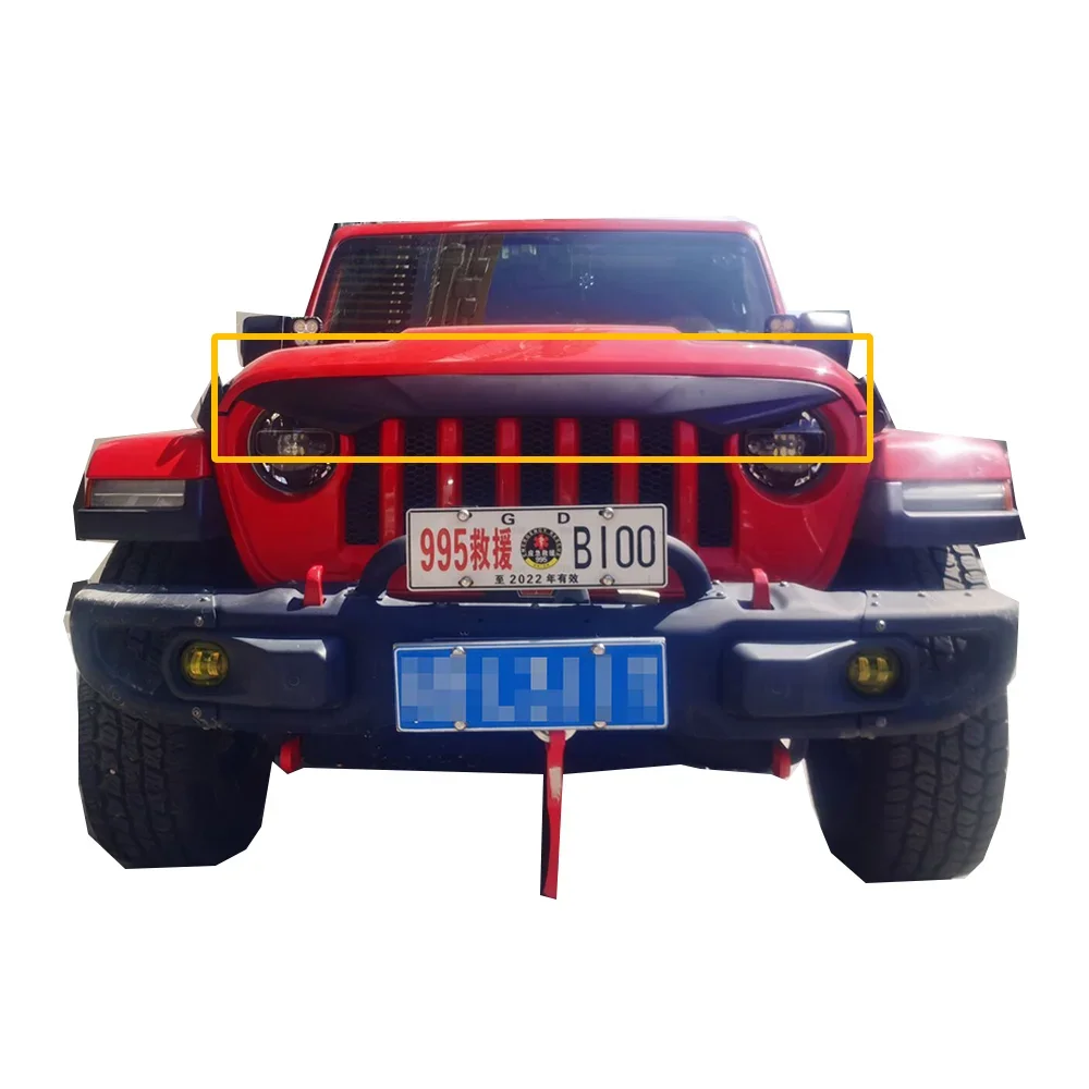 

SXMA JL1275 Grille Strip Black ABS Front Hood Protector Rain-proof Strip Guard Prevent Sand Stone For Jeep Wrangler JL 18+