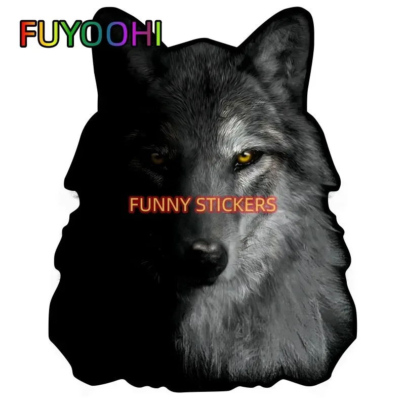 

FUYOOHI водостойкие крутые наклейки на дверь автомобиля с волком, виниловая наклейка, декоративная наклейка для автомобиля и мотоцикла, падение