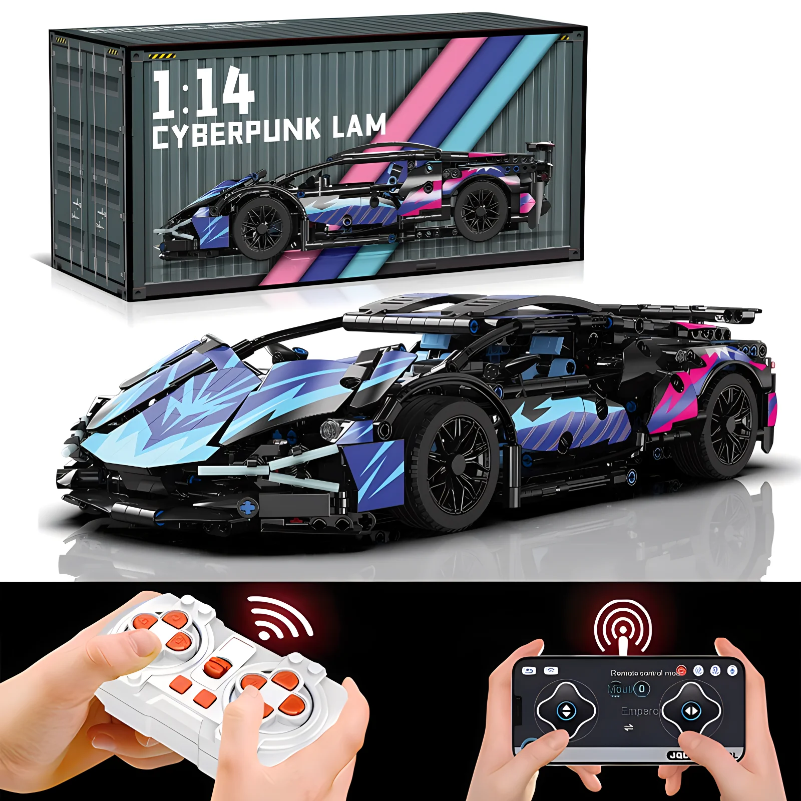 Alaki Versenyzés Sportág autó manöken Lakóház blocks Technikai felnőttek 1:14 DIY supercar Tetőcserép Puzzle toys Glaszé Felnőtt gift（1314+granule）