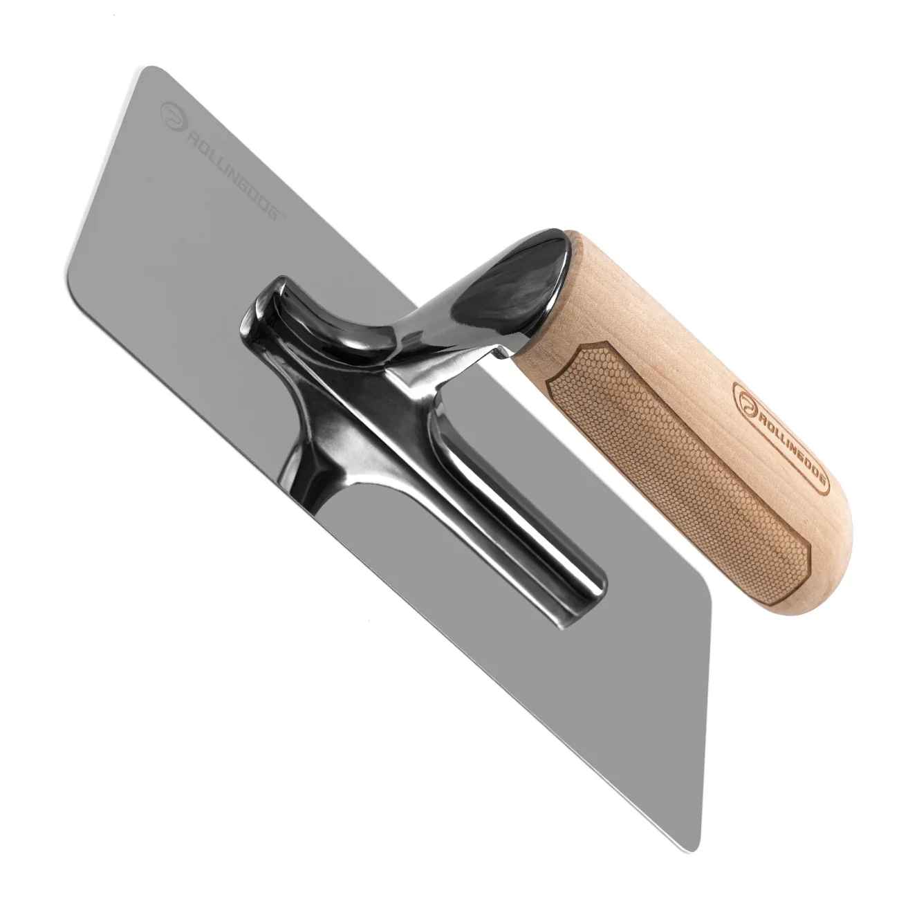 

ROLLINGDOG Шпатель для венецианской штукатурки 240мм x 90мм - Зеркально полированное лезвие из нержавеющей стали 420, эргономичная ручка из бука