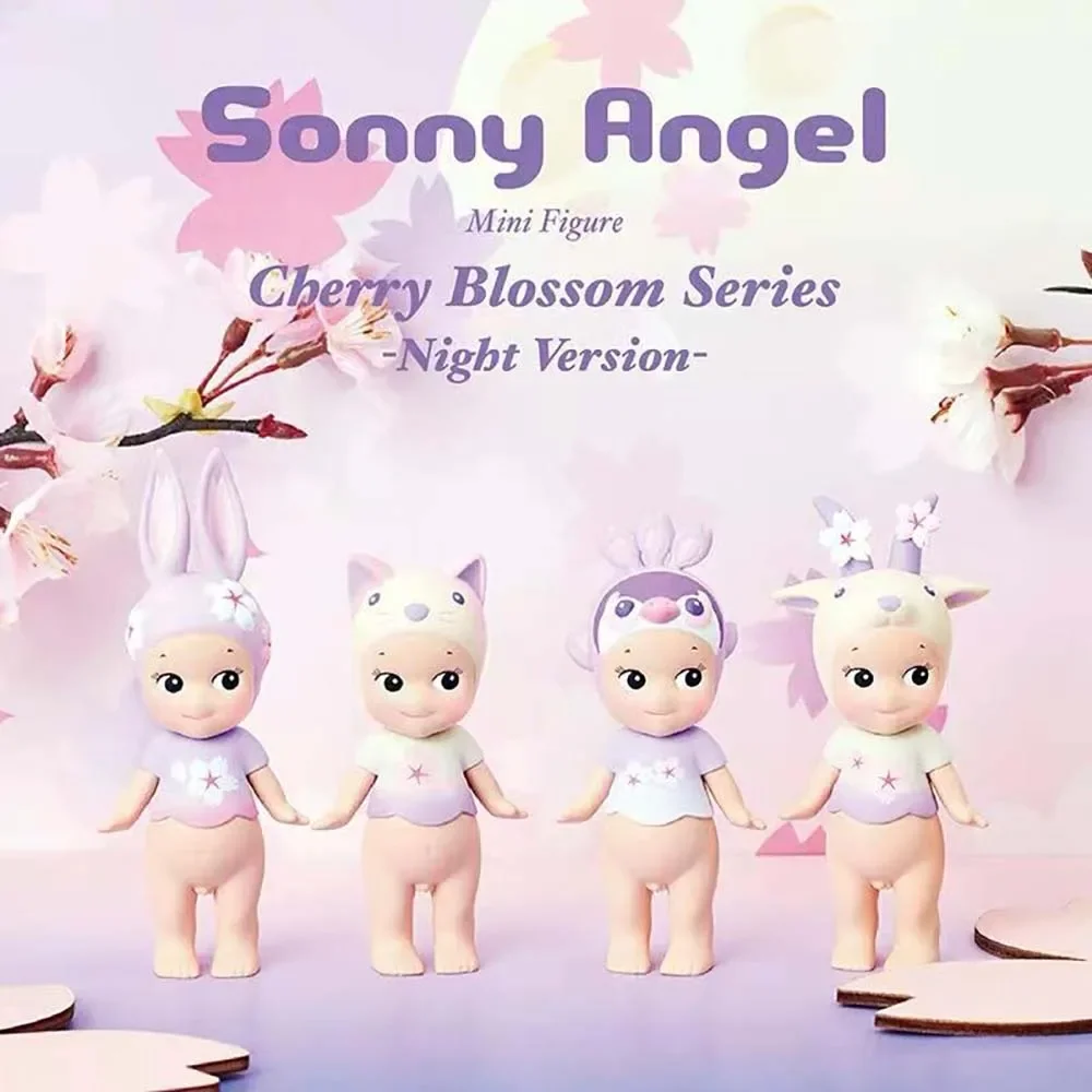 

Sonny Angel Blind Box Purple Cherry Series Night Version Mini Anime Figures Ornaments Dinosaur Dolls Fans Children Christmas