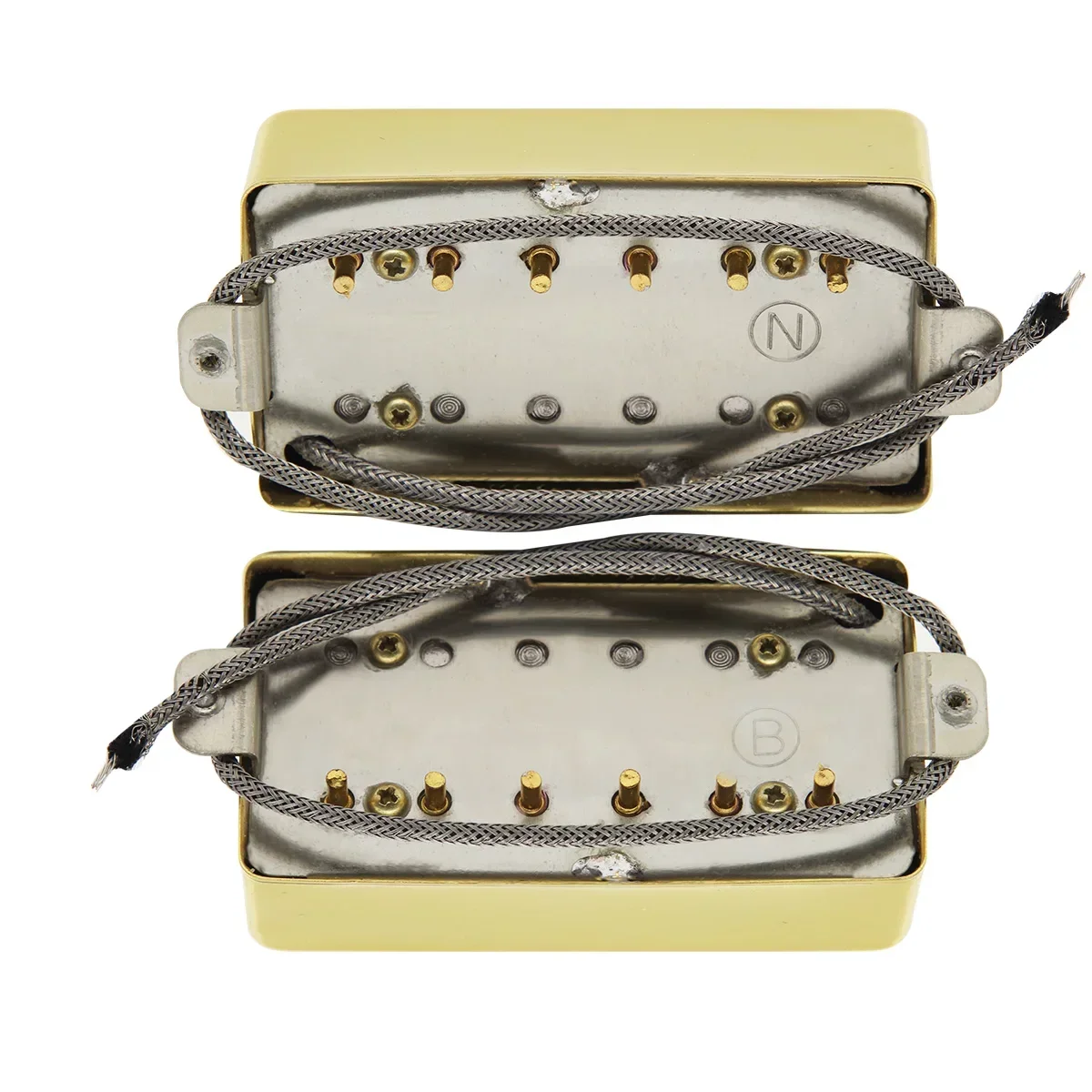 2 pçs alnico 5 captador guitarra humbucker captadores pescoço + ponte conjunto para peças de guitarra lp, opção cromo/ouro