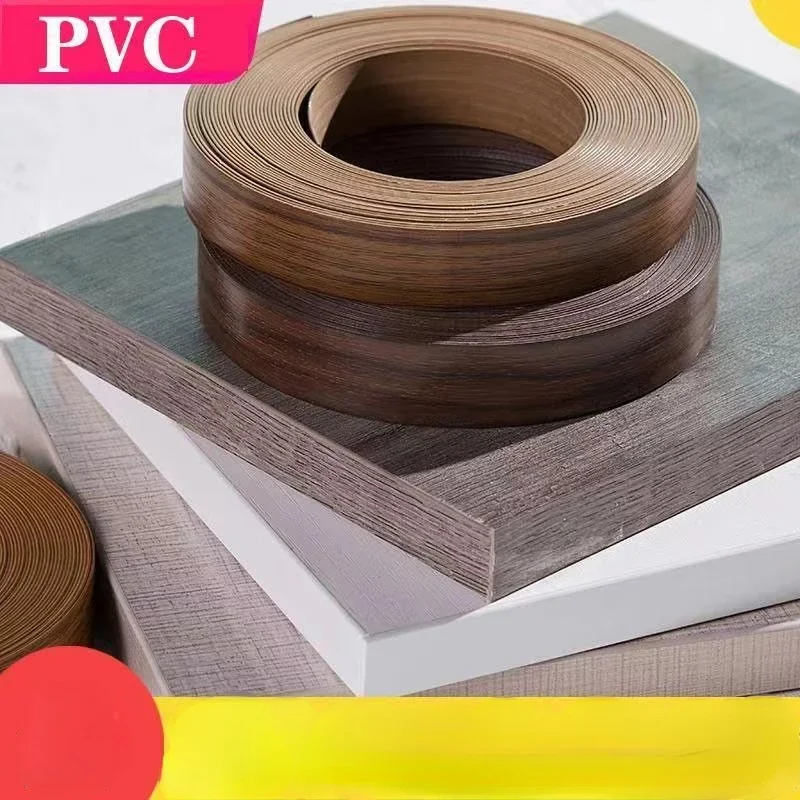 10M Self adhesive Furniture Wood Veneer Decorative Edge Banding PVC for Furniture Cabinet Office Table Wood Surface Edging