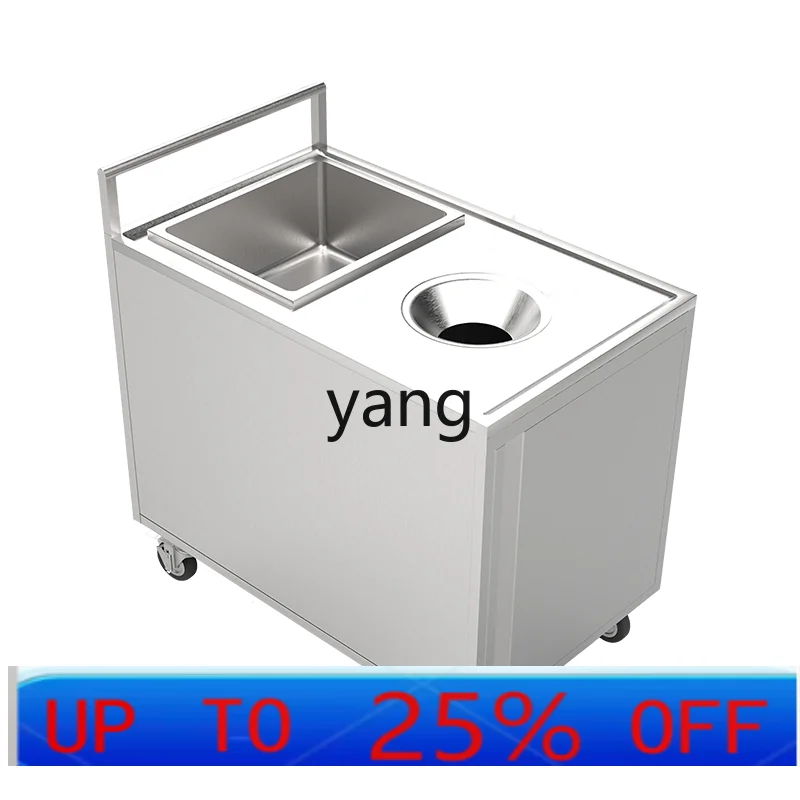 

LHH stainless steel dining cart dual-purpose cart canteen swill recycling storage cart