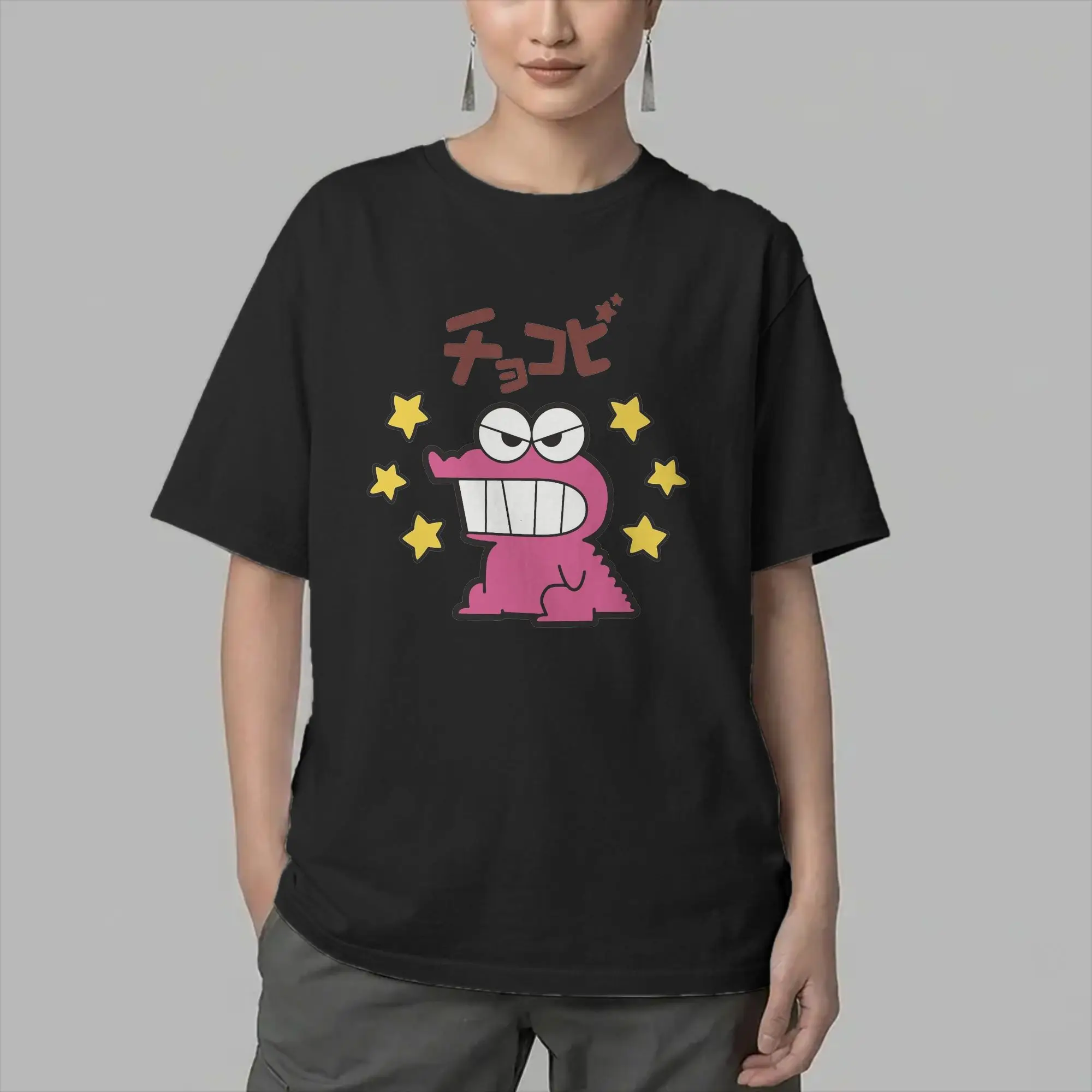 Men T-Shirts Crayons Shin-chans Crocodile Dinosaur Chocolate Awesome Cotton Tees Short Sleeve  T Shirt Round Neck Tops Plus Size