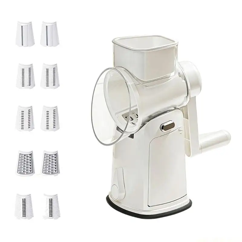 QX2E Ergonomic Hand Cranked Chopper With Interchangeable Blade For Fast Meal Preparation And Space Saving Storage