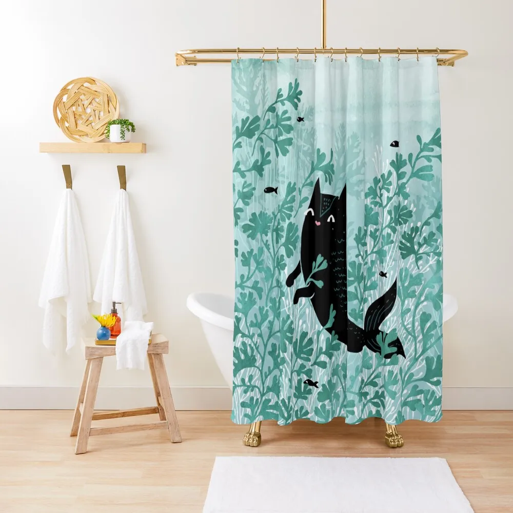 

Undersea (Mint Remix) Shower Curtain Modern Accessory Bathrooms For Shower Curtain