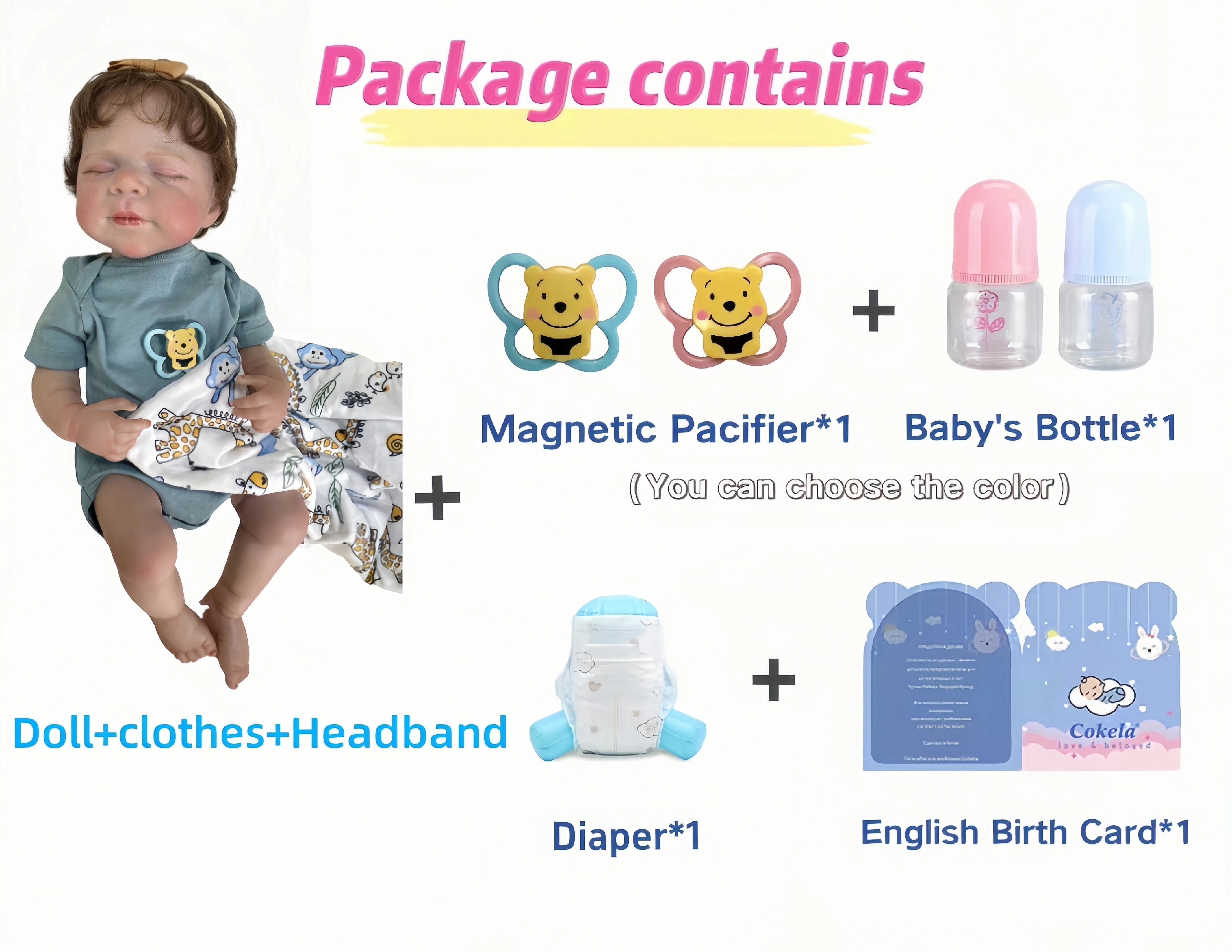 Cokela 50CM Pełne ciało Miękki silikonowy winyl Reborn Maddie Doll Ręcznie szczegółowe malowanie z widocznymi żyłami Realistyczny odcień skóry 3D