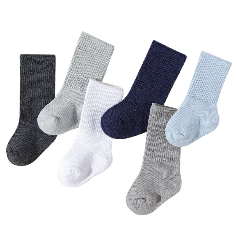 3Pair/lot new solid color stripe boys' children's socks