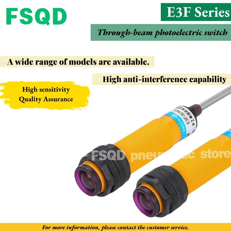 Pneumatic tools Through-beam Photoelectric Switch E3F-5DN1-5L E3F-5DN2-5L E3F-5DN3-5L E3F Series FOR Hugong