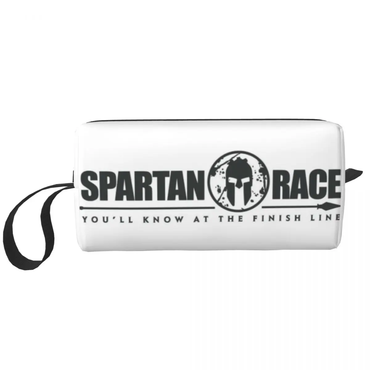 Custom Spartan Race Sparta Spirit Travel Cosmetic Bag Women Toiletry Makeup Organizer Lady Beauty Storage Dopp Kit