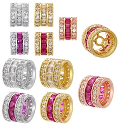 18K Gold Plated Brass DIY Handmade Beads Spacer Beads Inlaid Zircon Jewellery Accessories Materials Wholesale:VZ419 VZ420