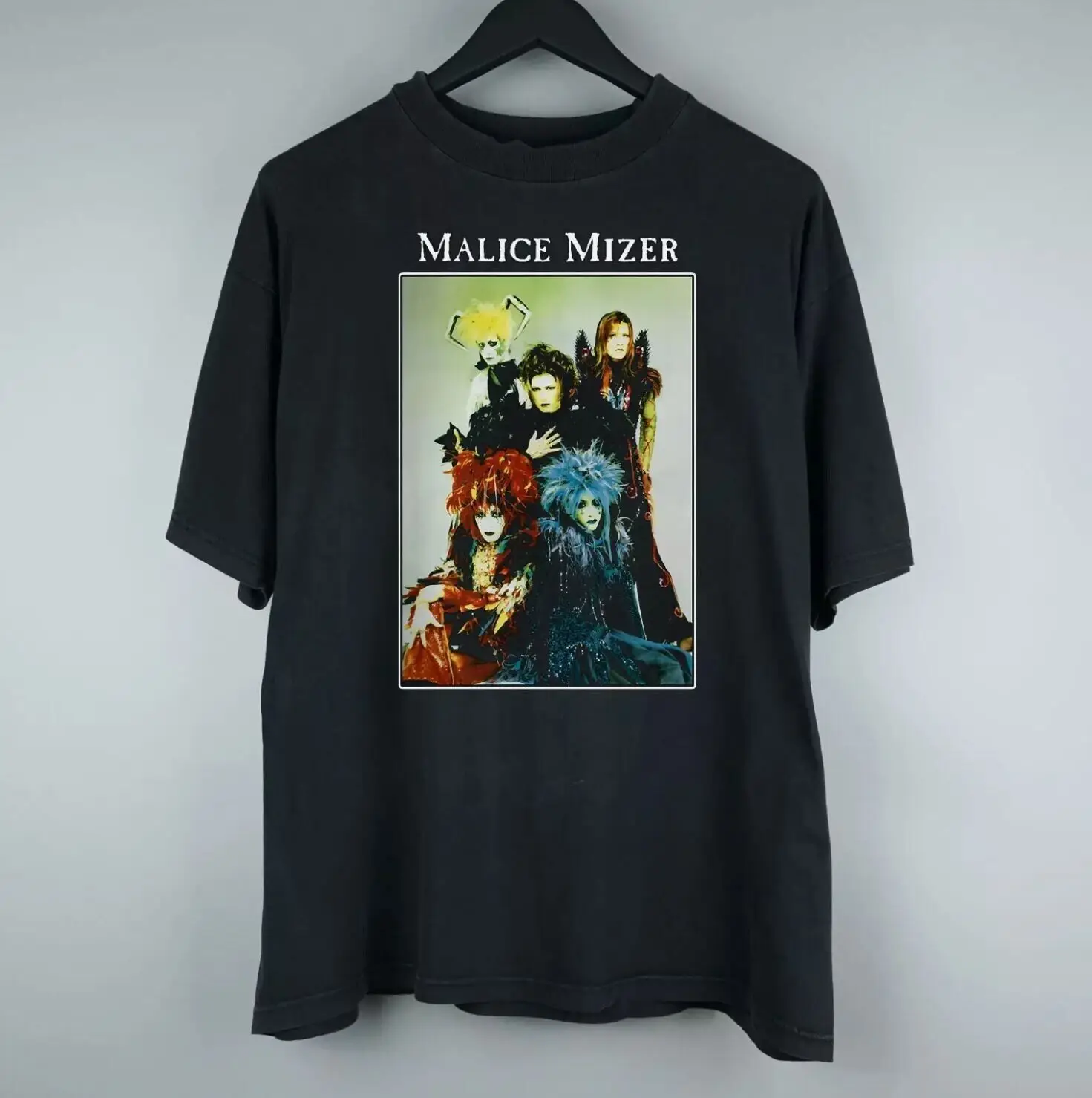 قميص Vtg Malice Mizer Band In Music Tour قطن أسود لجميع المقاسات للجنسين