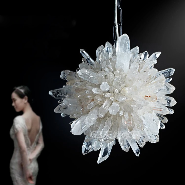 Natural Crystal Pendant Lamps American LED Modern Luxury Pendant Chandeliers Lights Fixture Nordic Creative Small Droplight