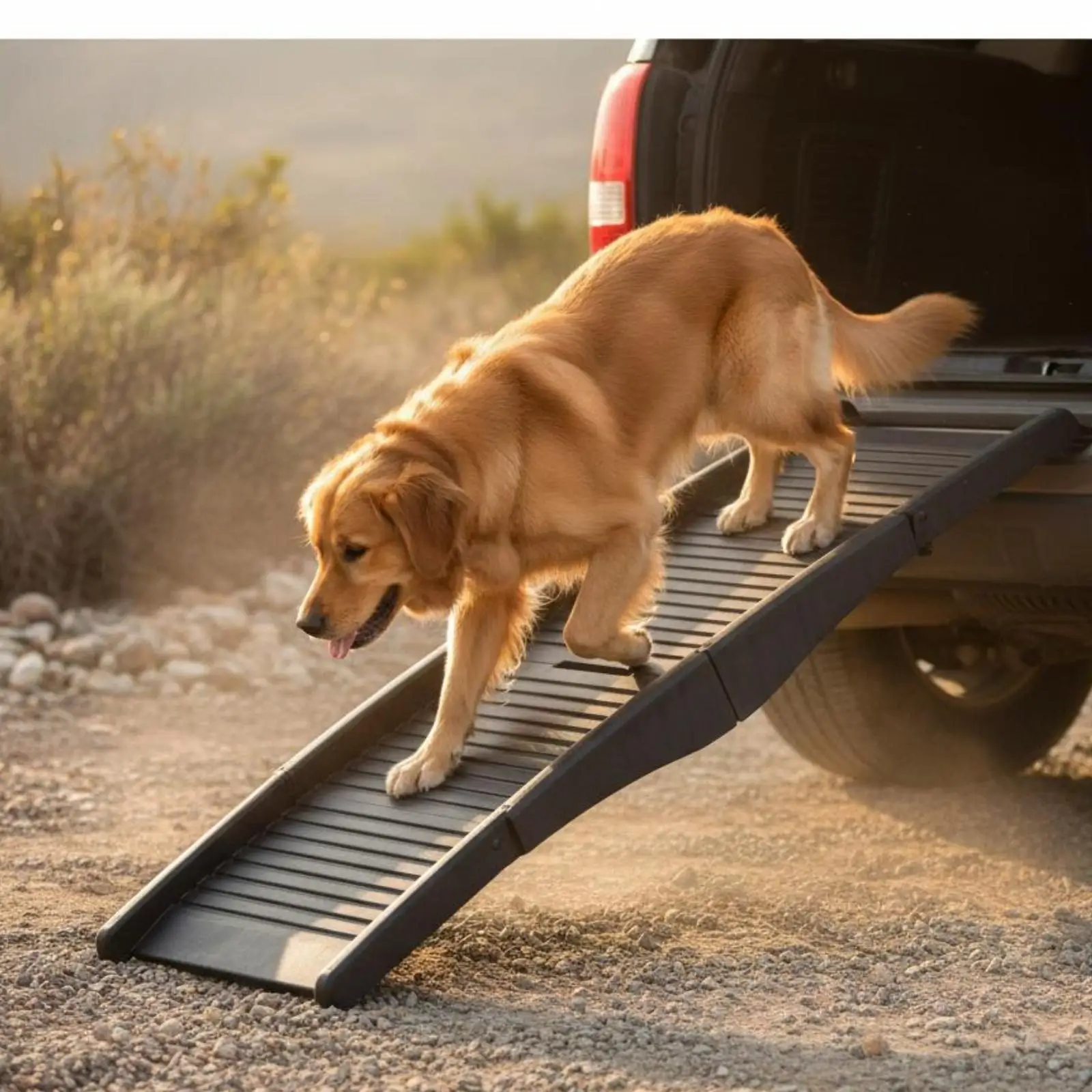 Folding Pet Ramp Sturdy Portable Dog Ramp Non-Slip for Car Use, Large Dogs