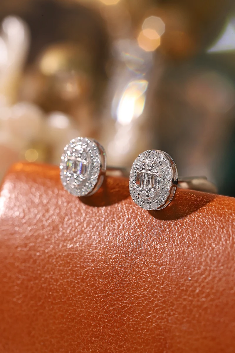 LUOWEND 100% 18K White Gold Ea - Diamond Stud Earrings recension och pris