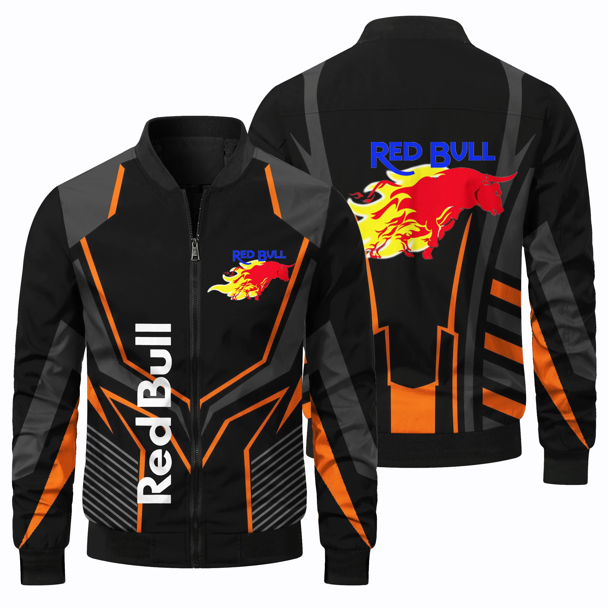 2025 New Red Bull Men's Racing Jacket Fashion Red Bull Logo Printed Coat Off Road Bicycle Riding Clothing Motorcycle Riding