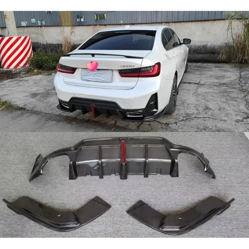 

New！ For BMW 3 Series G20 G28 true carbon fiber rear bumper spoiler diffuser body modification parts 2023 2024